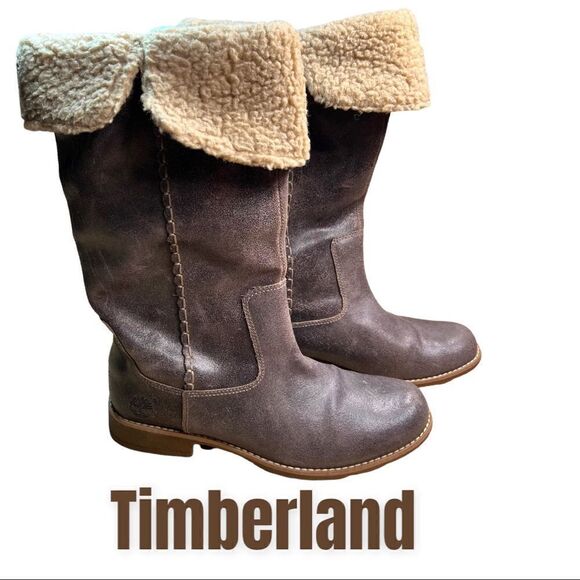 Timberland Boot Sz 8.5 Warm Brown Leather Women - Picture 1 of 10